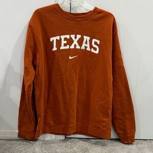 Nike Men's Crewneck Sweater in Orange with Texas Print